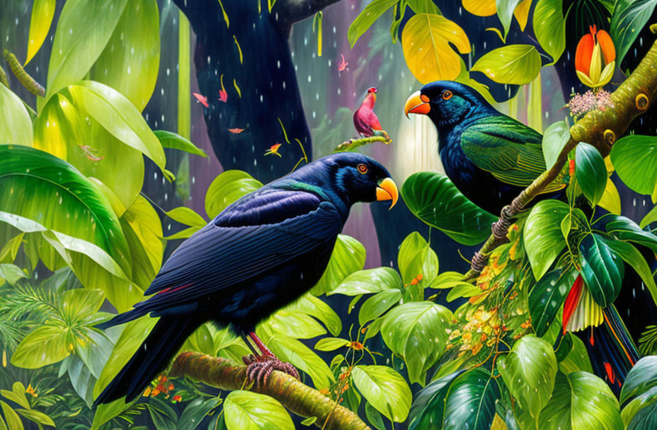 Blackbird Parrots in the Jungle