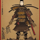 Elaborate Mechanical Samurai Armor Against Textured Backdrop