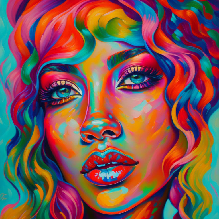 Colorful Painting of Woman Face 2