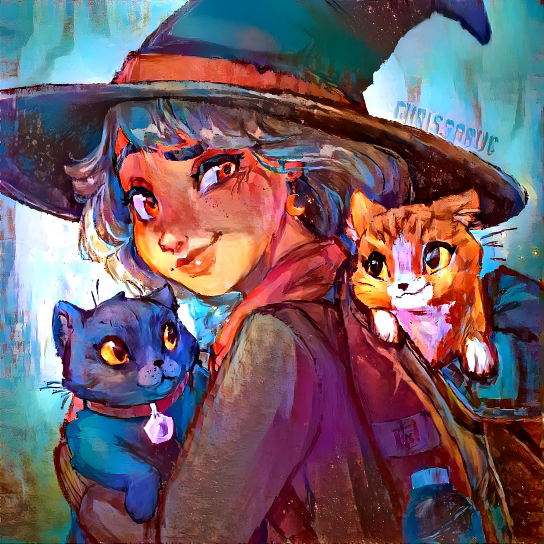 Cats and Witch 