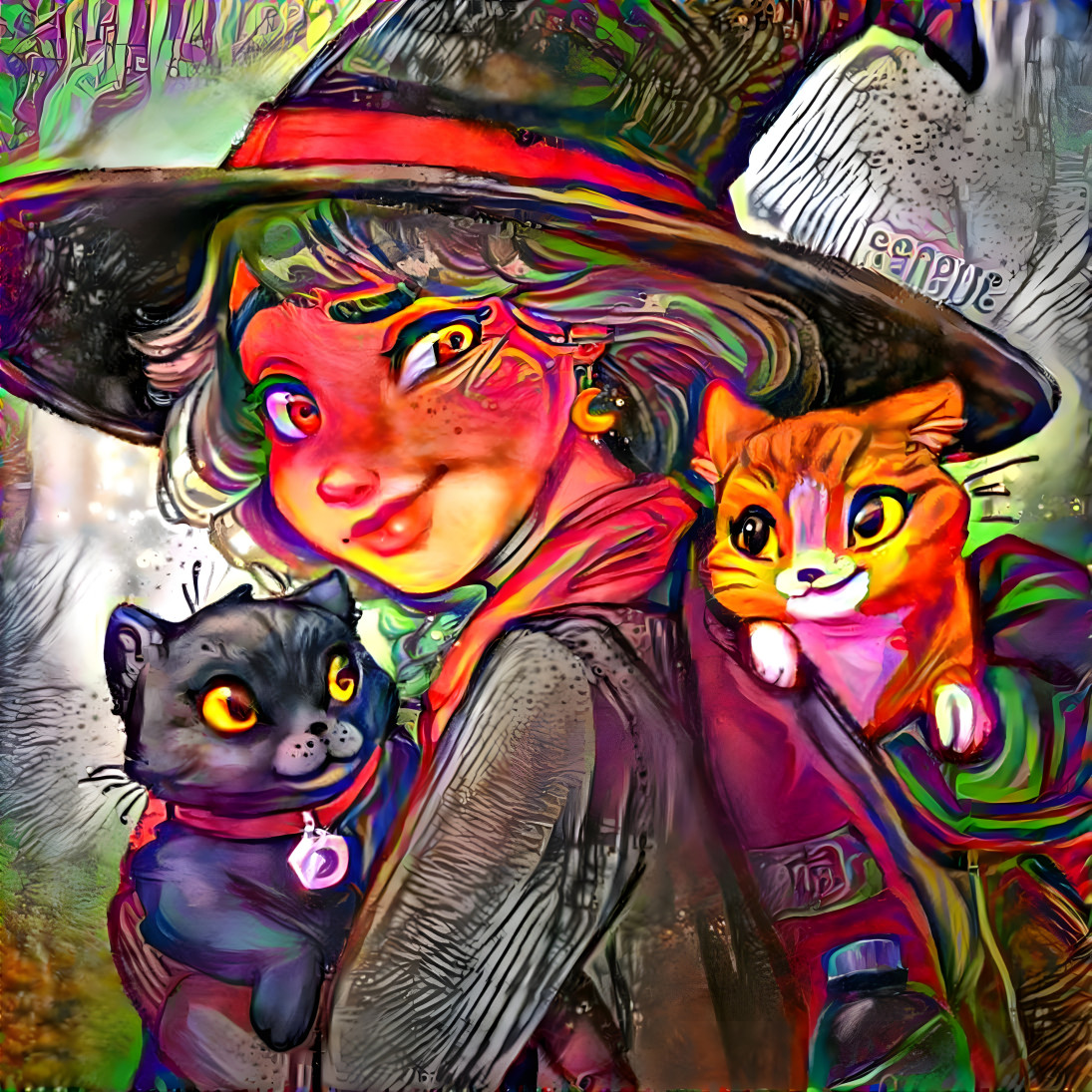 Cats and Witch