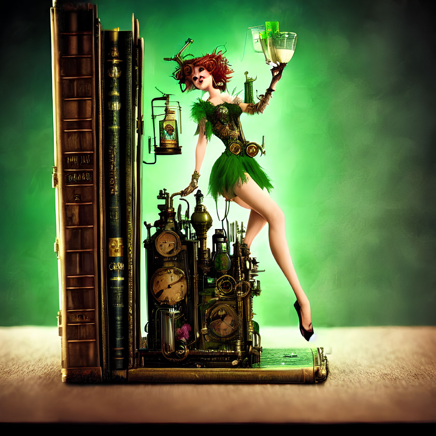 Absinthe elf on the bookshelf !!