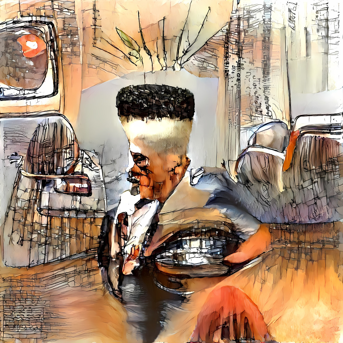 Here come old flat-top, he come groovin' up slowly