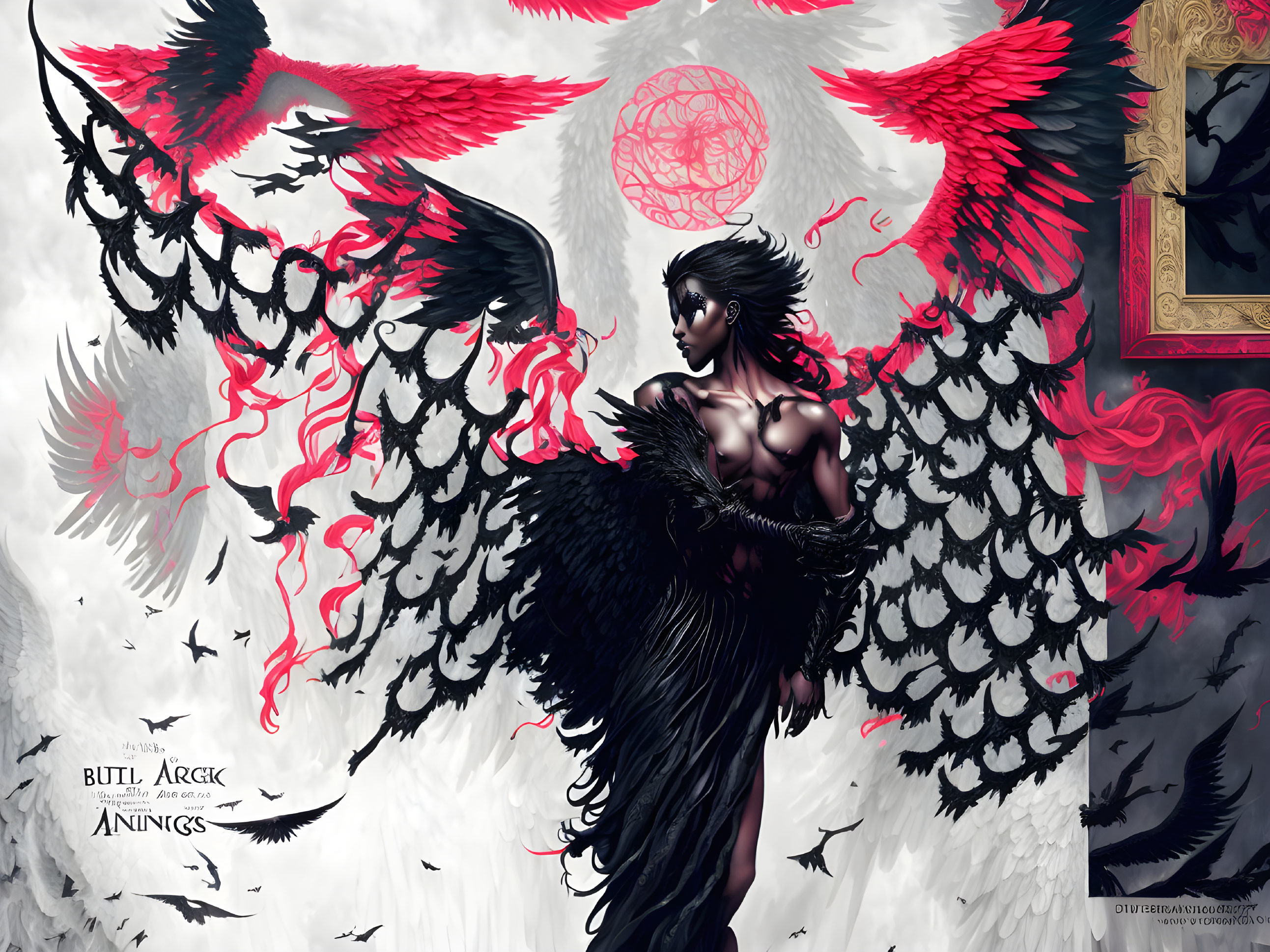Black angel of death spreads her wings