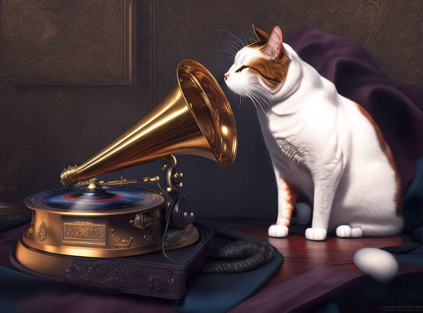 Cat sneering at his master's voice