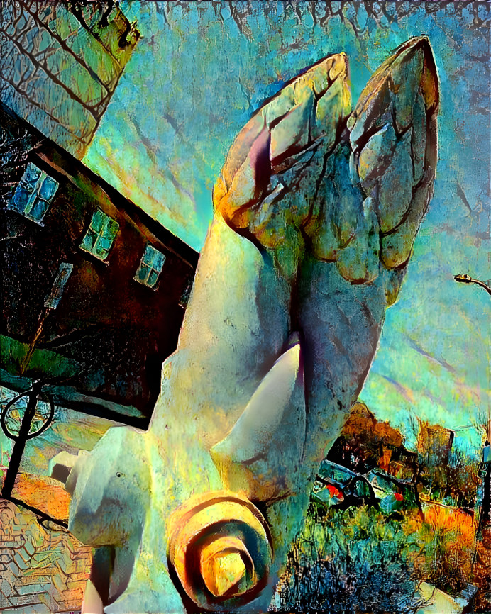 Asparagus/Hydrant sculpture