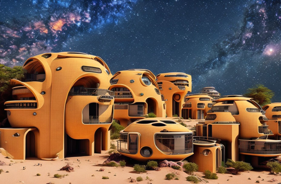 Futuristic space colony buildings 