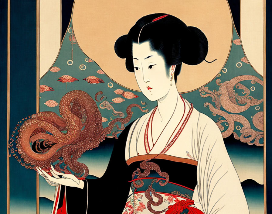  Woman and octopus
