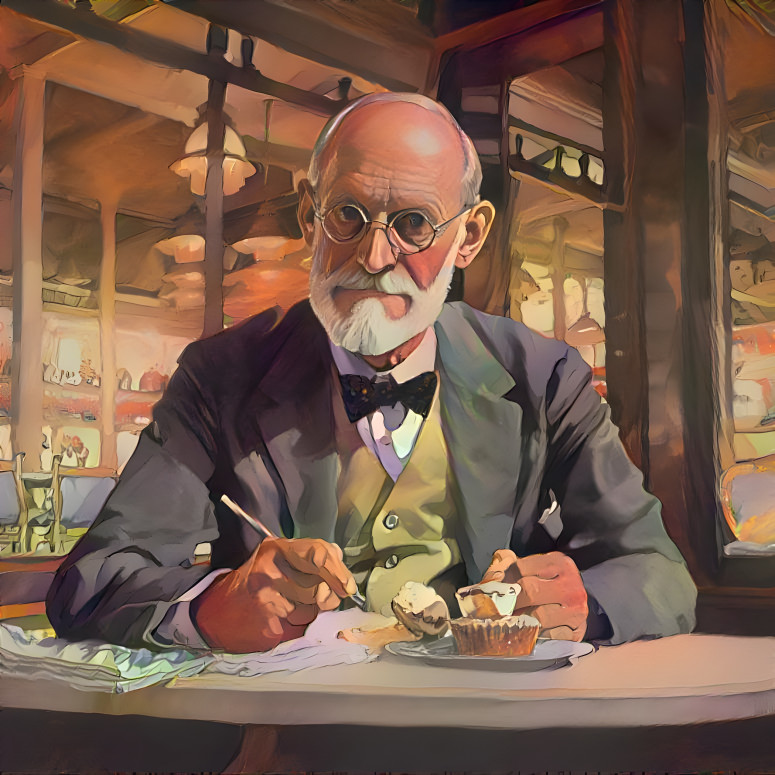 Freud eats a Viennese pastry