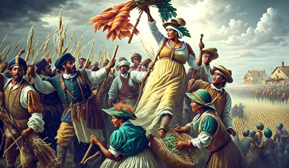 The peasants celebrate the harvest 