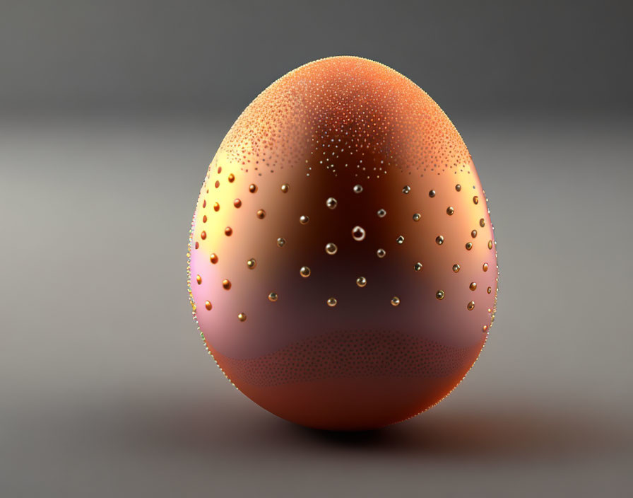 Speckled Egg 3D Rendering with Orange to Pink Gradient