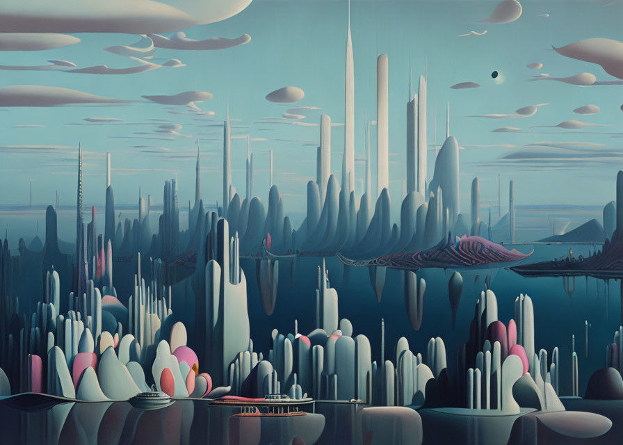Downtown Tokyo in the afternoon: Yves Tanguy
