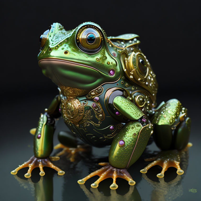Bejeweled robot  frog