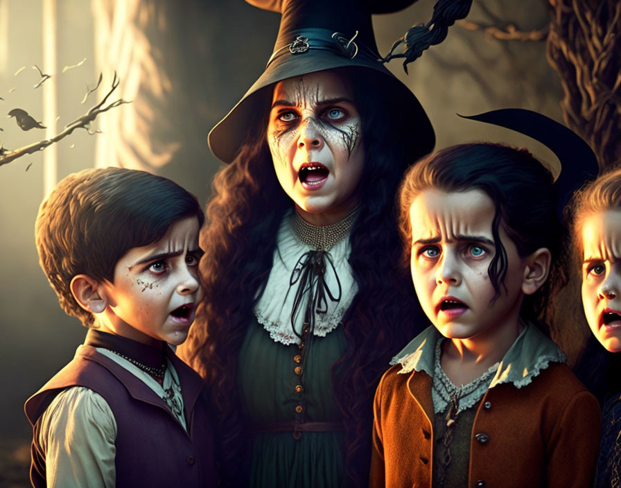 Witch frightening children