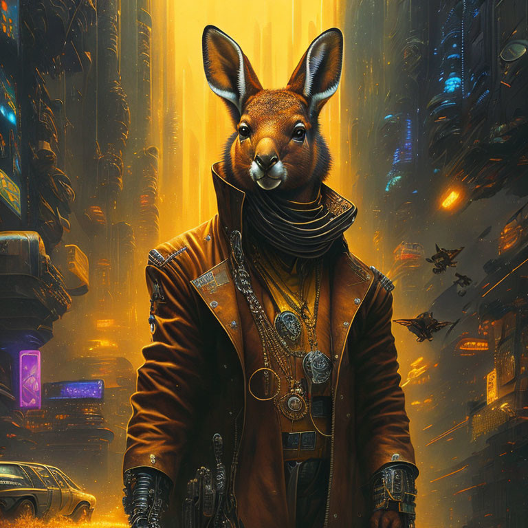 Cyberpunk kangaroo detective