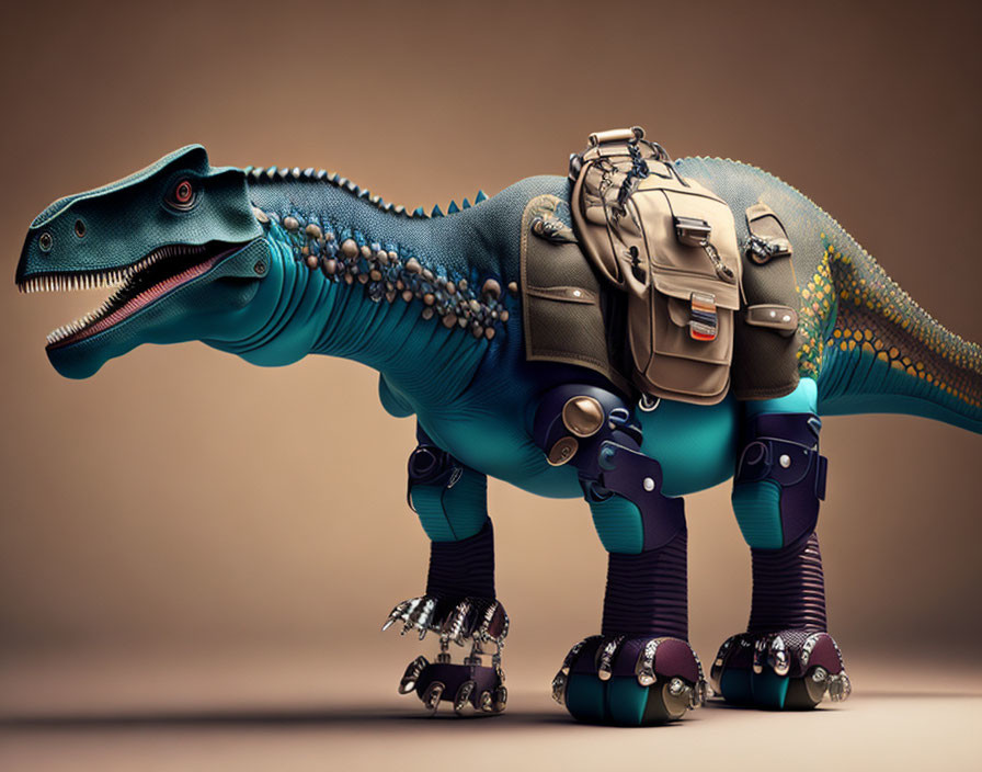  Dinosaur with prosthetic limbs