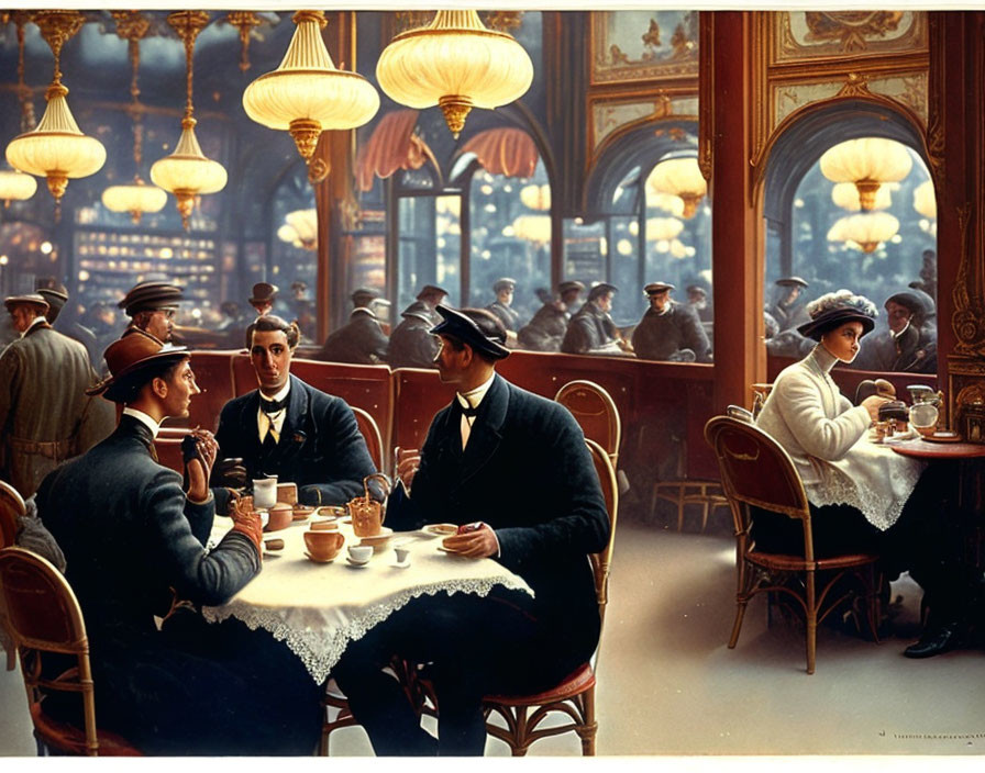  Interior, Viennese cafe, 1912