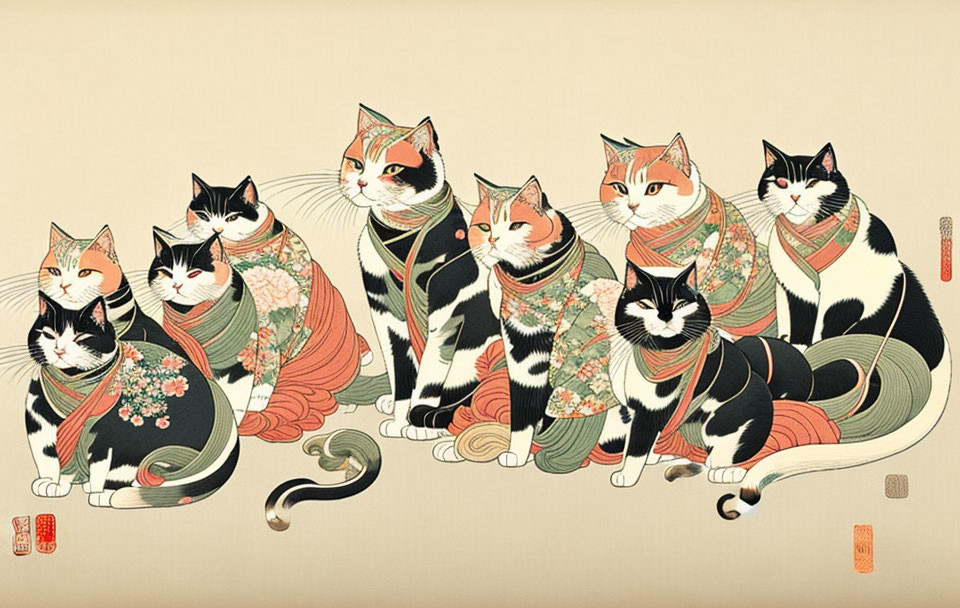 Grand Imperial procession of cats